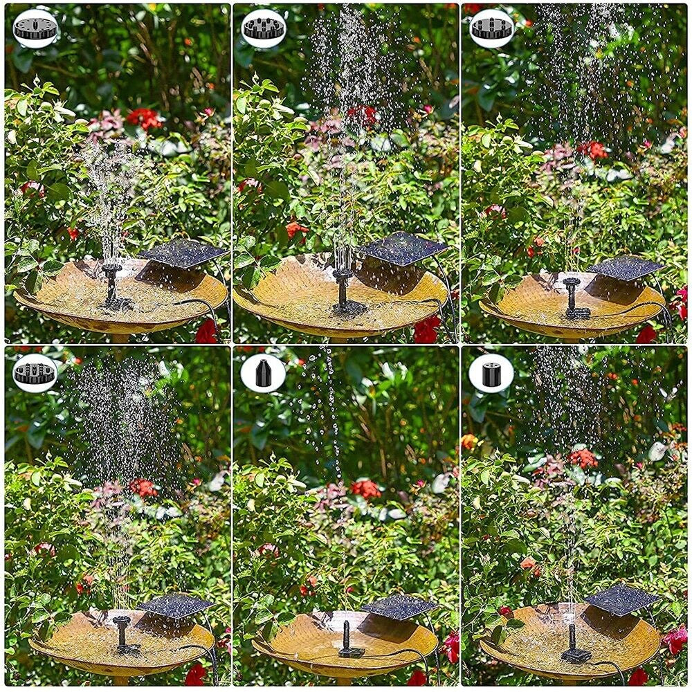 Solar Powered Submersible Floating Water Pump for Bird Baths, Ponds, and Garden Pools
