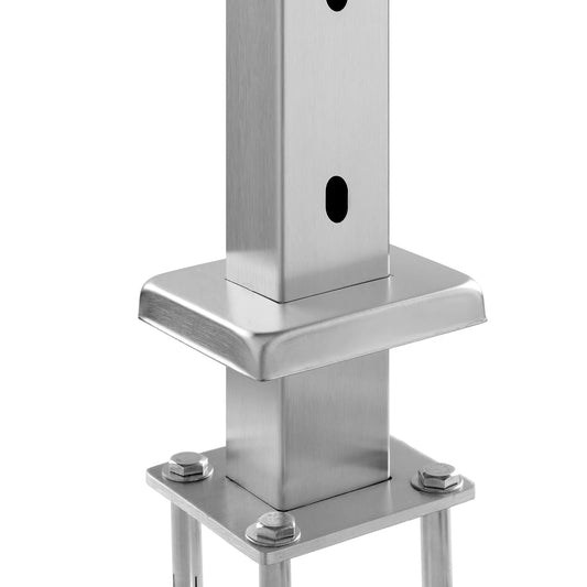 VEVOR Stainless Steel Cable Railing Post for Deck and Stair Applications, Pre-Drilled with Mounting Bracket, 36" x 0.98" x 1.97", Silver Finish