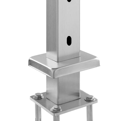 VEVOR Stainless Steel Cable Railing Post for Deck and Stair Applications, Pre-Drilled with Mounting Bracket, 36" x 0.98" x 1.97", Silver Finish