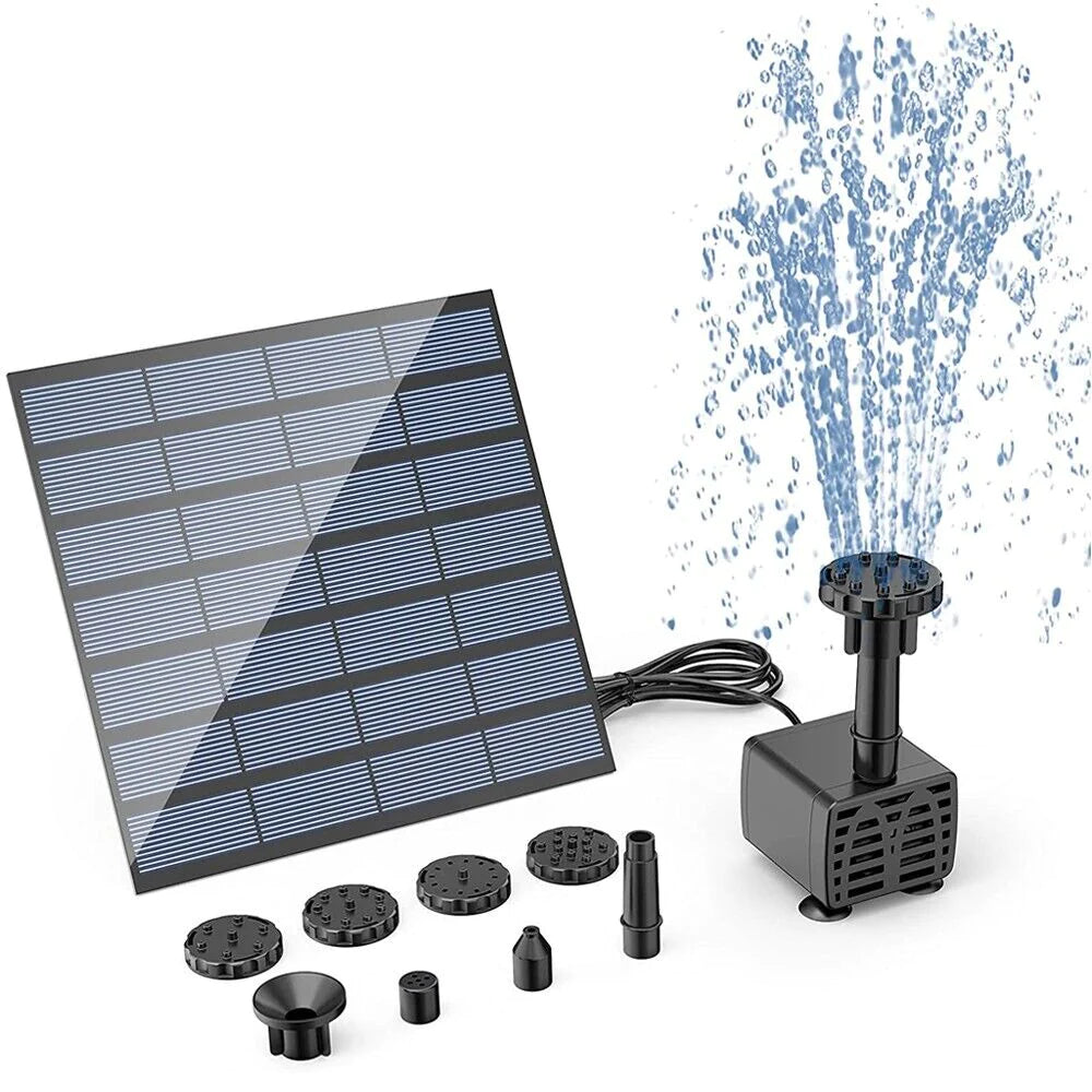 Solar Powered Submersible Floating Water Pump for Bird Baths, Ponds, and Garden Pools