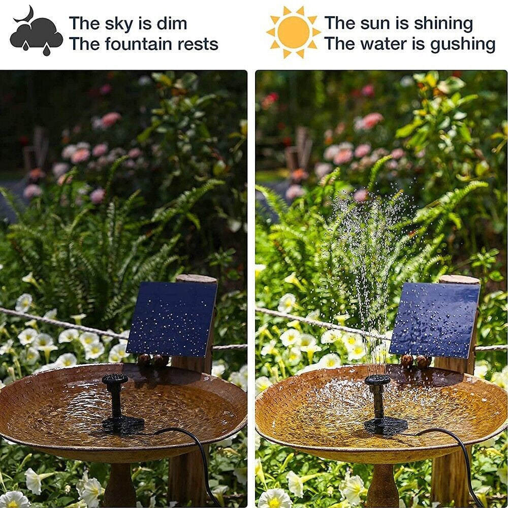 Solar Powered Submersible Floating Water Pump for Bird Baths, Ponds, and Garden Pools