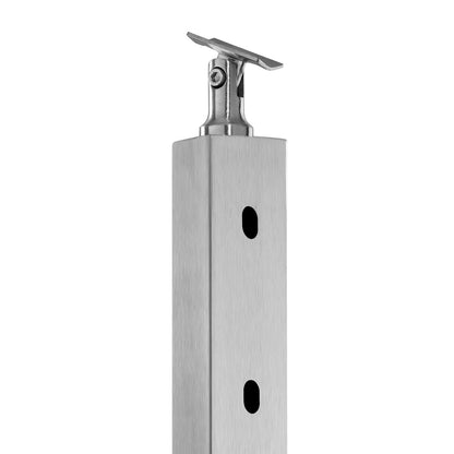 VEVOR Stainless Steel Cable Railing Post for Deck and Stair Applications, Pre-Drilled with Mounting Bracket, 36" x 0.98" x 1.97", Silver Finish