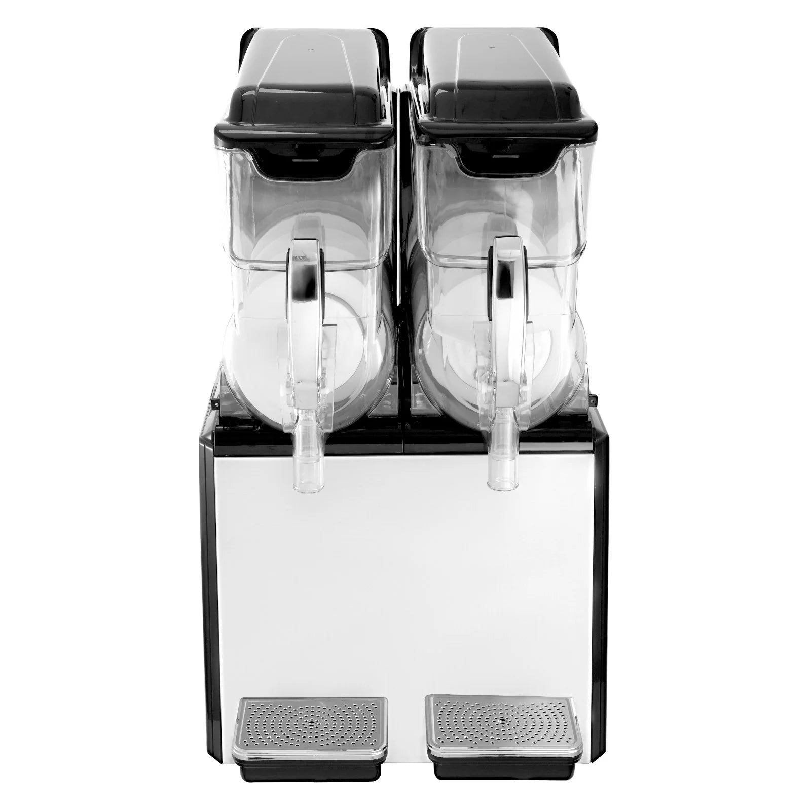 VEVOR 110V Commercial Slushy Machine - 20L Double Bowl Margarita and Frozen Drink Maker with 900W Automatic Cleaning, Day and Night Modes for Supermarkets, Cafes, Restaurants, and Snack Bars