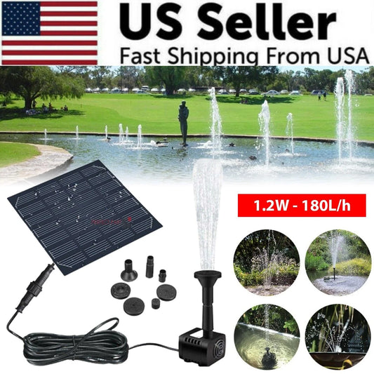 Solar Powered Submersible Floating Water Pump for Bird Baths, Ponds, and Garden Pools